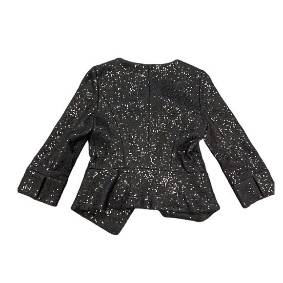 Banana Republic Blazer Black Sequin 3/4 Sleeve Jacket Size 4 - Picture 9 of 9